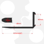 garfo tipo garra classe 2a 42pol. 1070mm até 2000kg