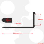 garfo para empilhadeiras tipo garra classe 3a 70pol. 1800mm até 4500kg