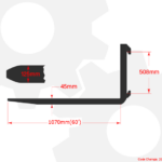 garfo tipo garra classe 3a 42pol. 1070mm até 4500kg