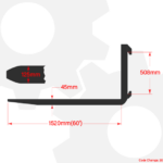 garfo tipo garra classe 3a 60pol. 1520mm até 4500kg