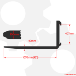 garfo tipo garra classe 2a 42pol. 1070mm até 2500kg