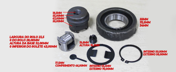 kit embuchamento torre maximal 2.0 3.5t (rolamento/cubo/travas)