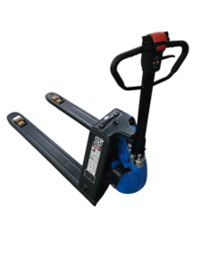 paleteira elétrica para 1.500kg com rodas duplas em pu estreita 685*1150mm