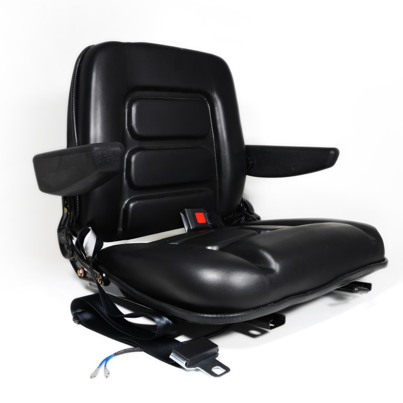 banco do operador com apoio de braço, trilho, reclinável e cinto (230×285 mm)